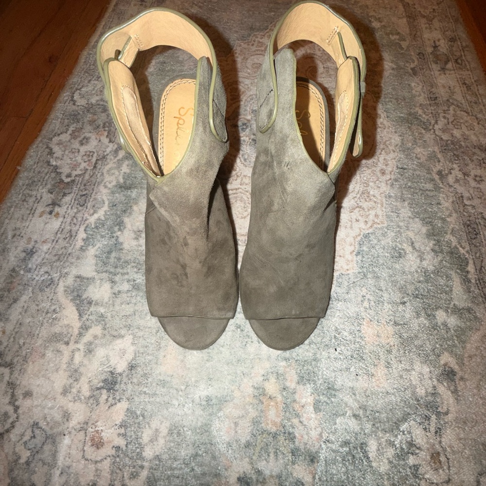 Splendid Women's Olive Suede Open-Toe Mules